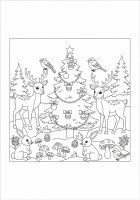 Coloriage noÃ«l dans la forÃªt