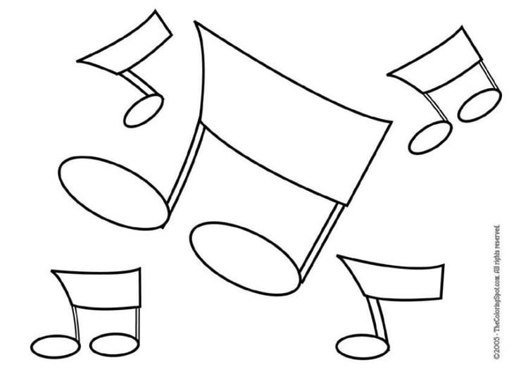 Coloriage notes de musique, note de musique