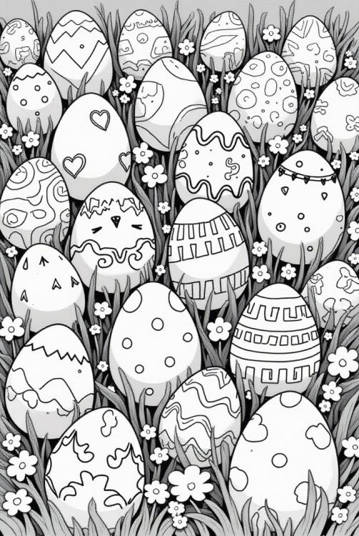 oeufs de PÃ¢ques dans l&#39;herbe