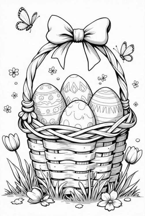 oeufs de PÃ¢ques dans le panier