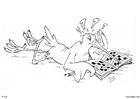 Coloriage oiseau avec mots croisÃ©s
