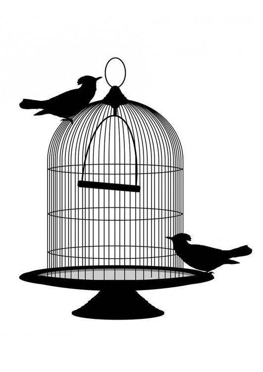 Coloriage oiseaux hors de leur cage