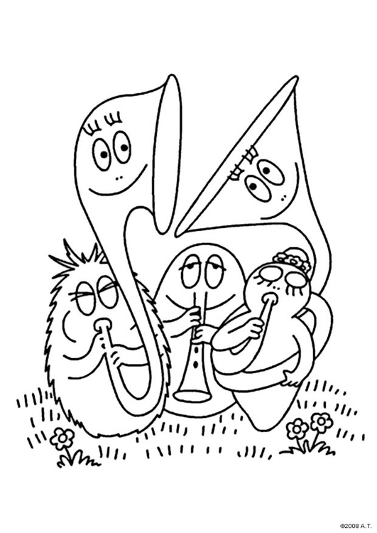 Coloriage orchestre barbapapa