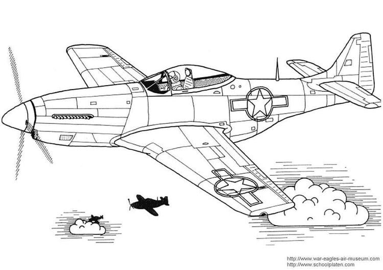 Coloriage P-51 Mustang