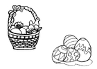 Coloriages panier d'oeufs de pâques