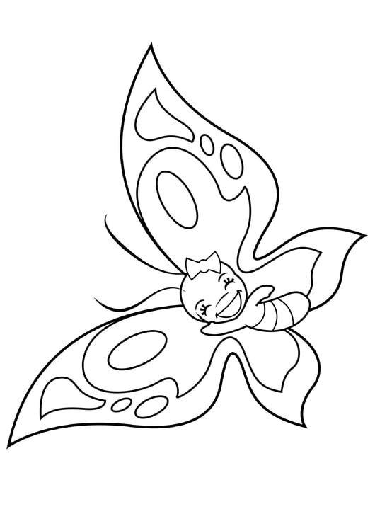 Coloriage papillon joyeux