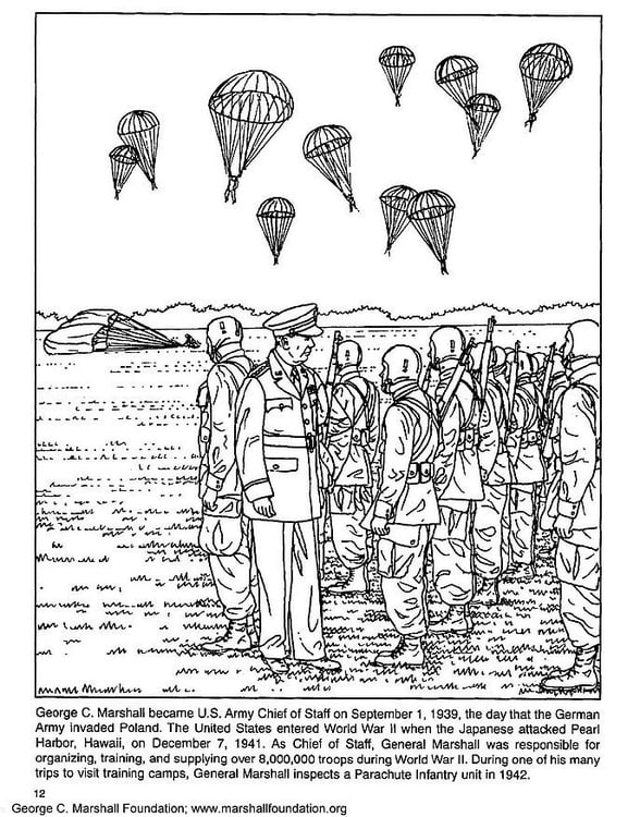 Coloriage parachutistes