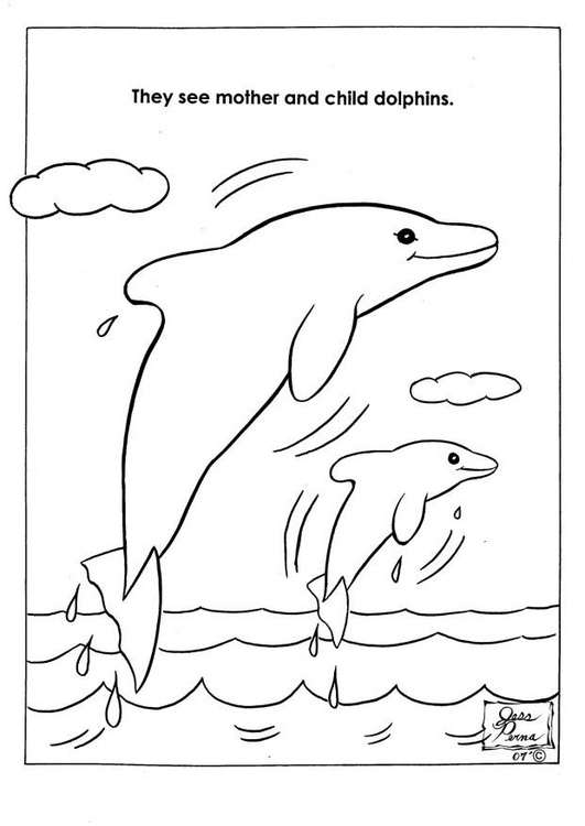 Coloriage parc naturel des dauphins