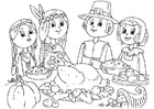 Coloriages partager le repas