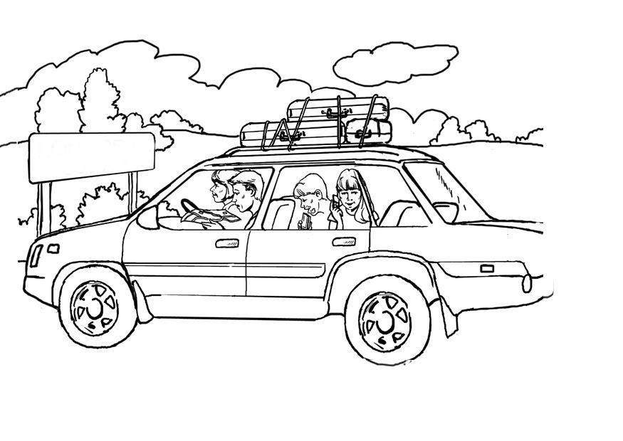 Coloriage partir en vacance en voiture  Coloriages Gratuits à Imprimer