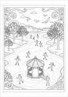 Coloriage patiner dans le parc