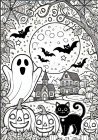 Coloriage Paysage d&#39;Halloween
