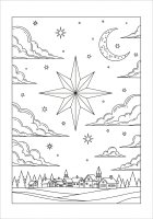 Paysage de Noël avec des étoiles