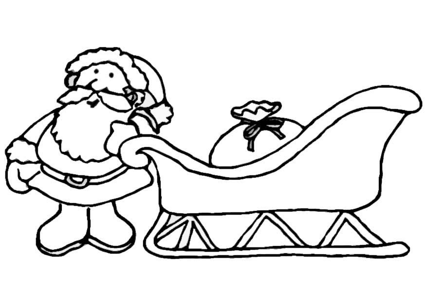 coloriage pere noel avec traineau i8657