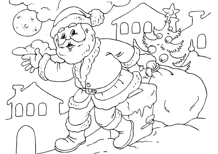 Coloriage PÃ¨re NoÃ«l