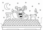 Coloriage PÃ¨re NoÃ«l sur le toit