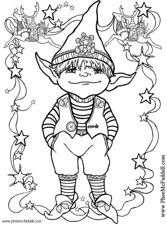 Coloriage petit elfe