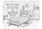 Coloriage peur au lit, cauchemar