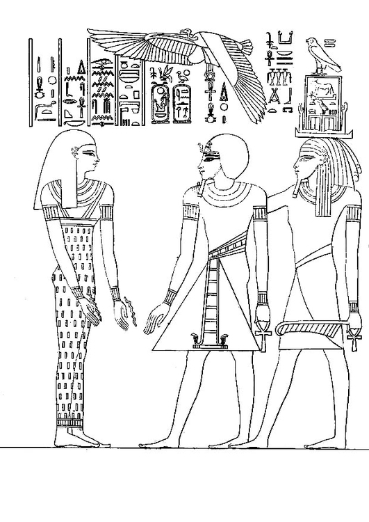 Coloriage pharaon Amenophis III