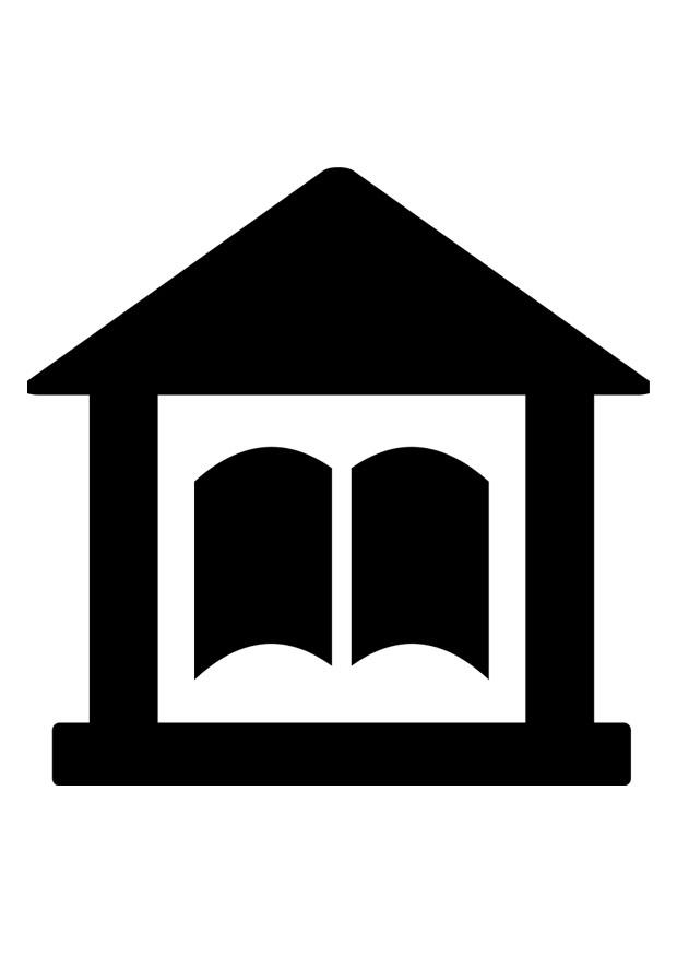 Coloriage pictogramme de bibliothÃ¨que