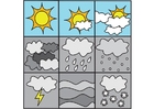 Coloriages pictogramme temps 1