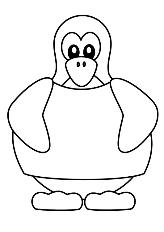 Coloriage pinguin avec t-shirt