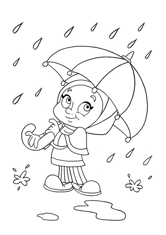 Coloriage pluie