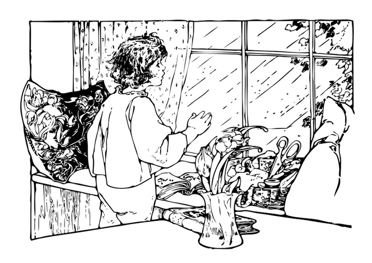 Coloriage pluie