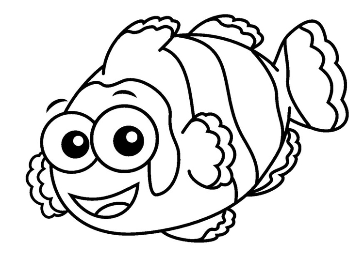 Coloriage poisson-clown 