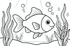 coloriage poissons dans l'eau