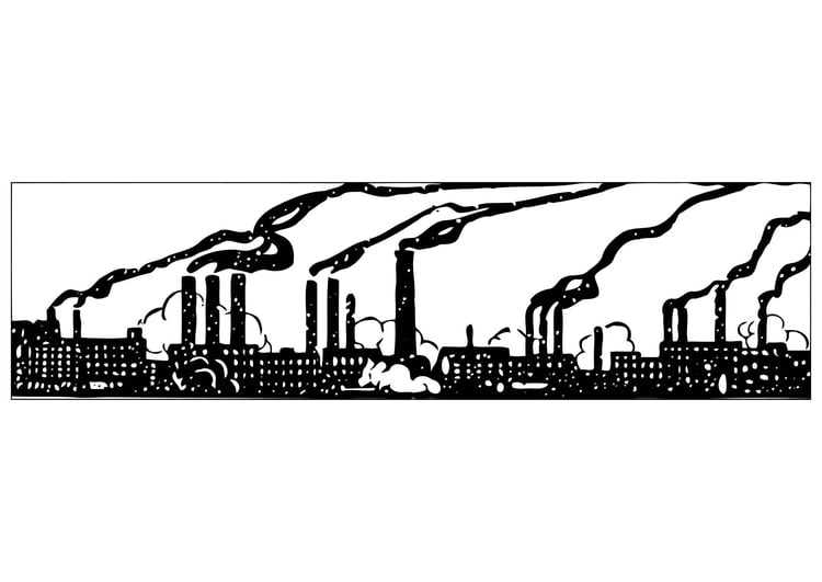 Coloriage pollution industrielle