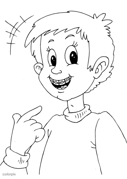 Coloriage porter un appareil orthodontique