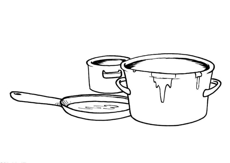Coloriage pots et casseroles