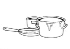 Coloriages pots et casseroles
