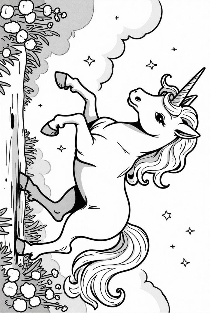 Poulain licorne sur la route