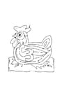 Coloriages poule layrinthe