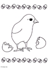 Coloriage poussin
