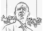 Coloriages Président Barack Obama