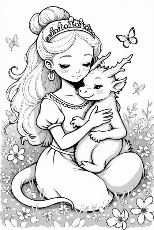 princesse avec bÃ©bÃ© dragon 