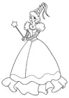 Coloriage princesse avec baguette