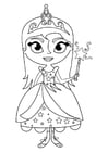 Coloriages princesse avec baguette