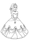 Coloriages princesse avec robe