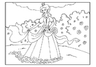 coloriage princesse dans le jardin