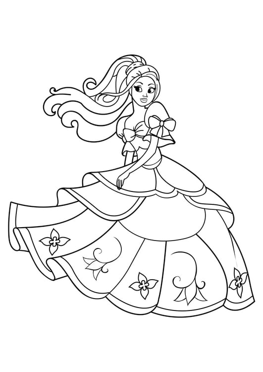 Coloriage princesse danse
