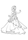 Coloriage princesse danse