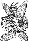 Coloriage princesse-papillon