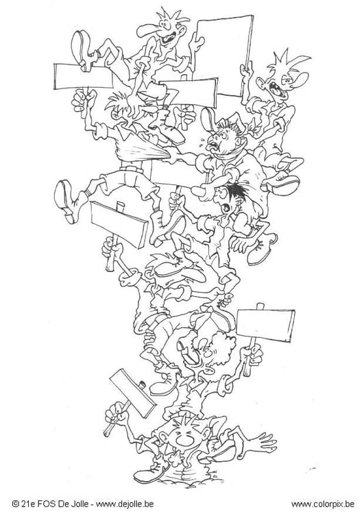 Coloriage pyramide humaine