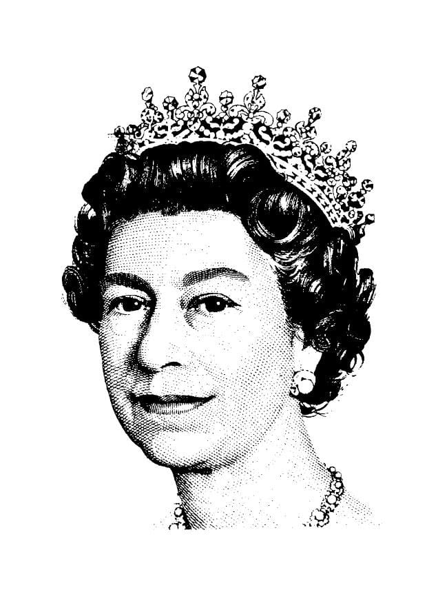 Coloriage reine Elizabeth II
