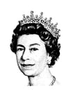 Coloriage reine Elizabeth II