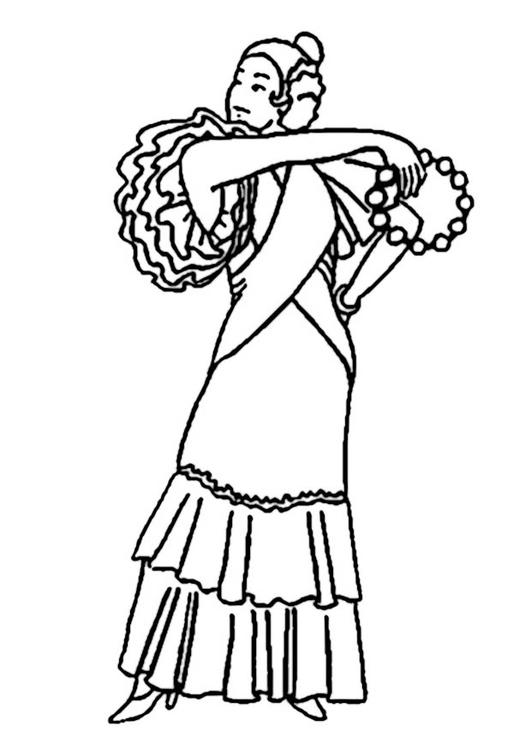 Coloriage robe flamenco